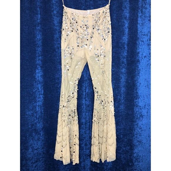 Free People Center Stage Embellished Flare Pants - Picture 6 of 10